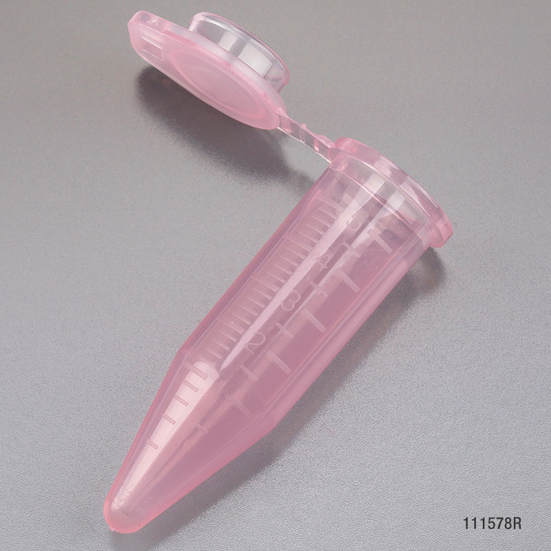 5Ml Diamond Midi Centrifuge Tube, Pp, Attached Snap Cap, Graduated, Red, 50/Bag, 4 Bags/Unit